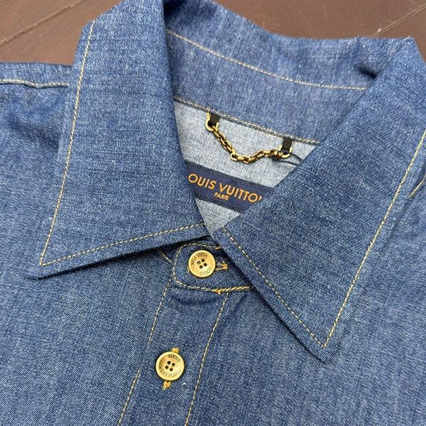 ルイヴィトン ロープ刺繍コットンシャンブレーシャツ vub46765